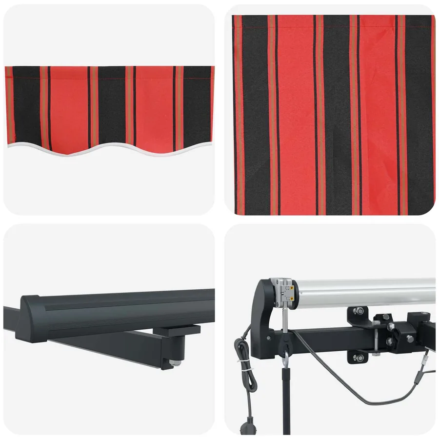 Auvent rétractable orange et marron 450 × 350 cm Polyester - 10