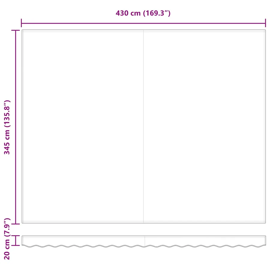 Auvent rétractable Multicolore 450 × 350 cm Polyester - 16