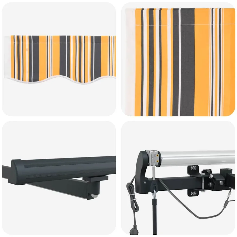 Auvent rétractable Multicolore 400 × 350 cm Polyester - 10