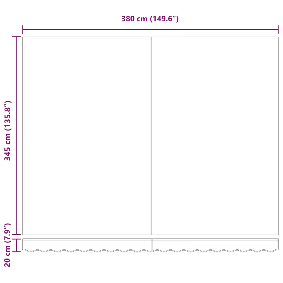 Auvent rétractable Multicolore 400 × 350 cm Polyester - 16
