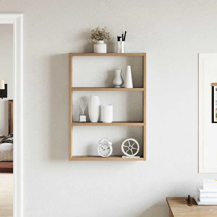 Étagère murale chêne artisanal 43x9x60 cm bois d'ingénierie - 3