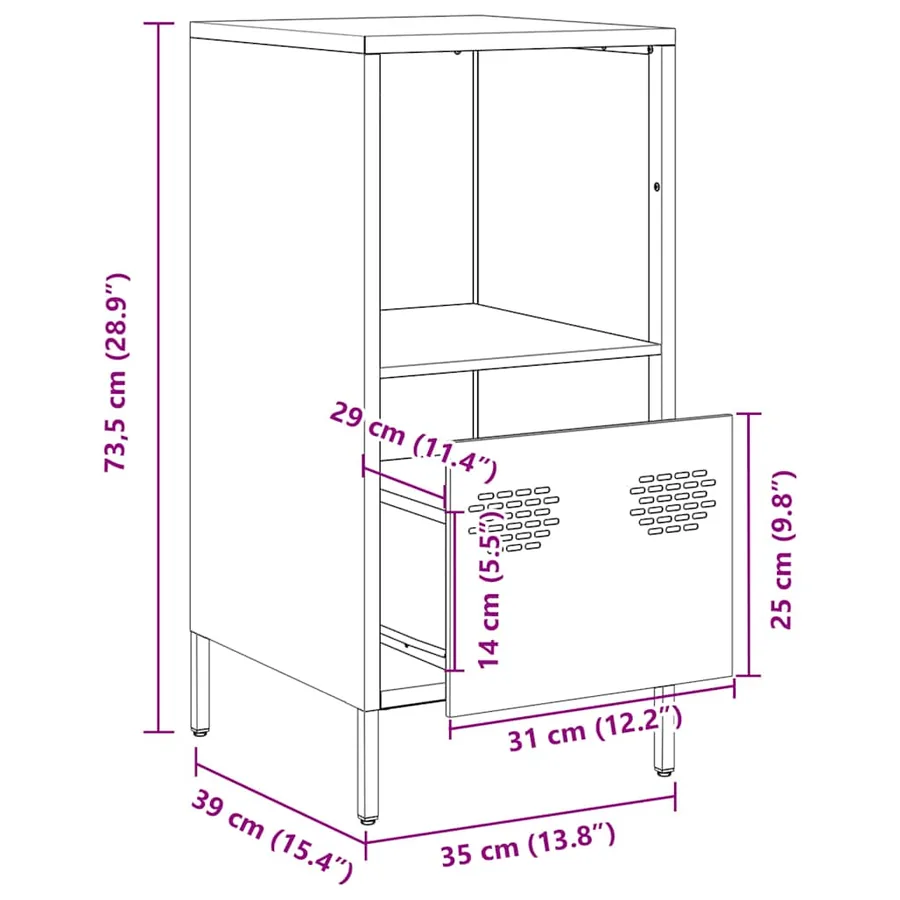 Buffet blanc 35x39x73,5 cm acier laminé à froid - 13