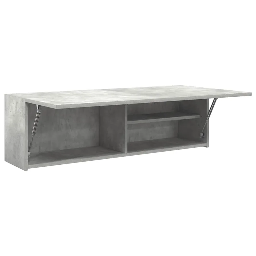 Armoire murale de bain gris béton 100x25x30cm bois d'ingénierie - 6