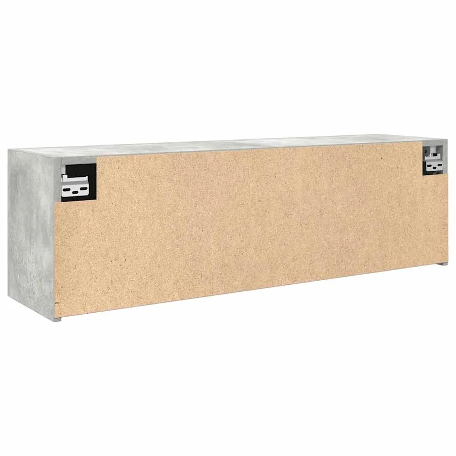 Armoire murale de bain gris béton 100x25x30cm bois d'ingénierie - 8