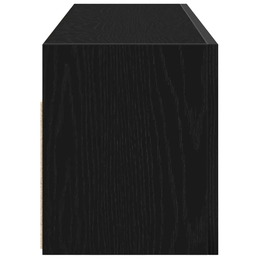 Armoire murale de bain noir 100x25x30 cm bois d'ingénierie - 7