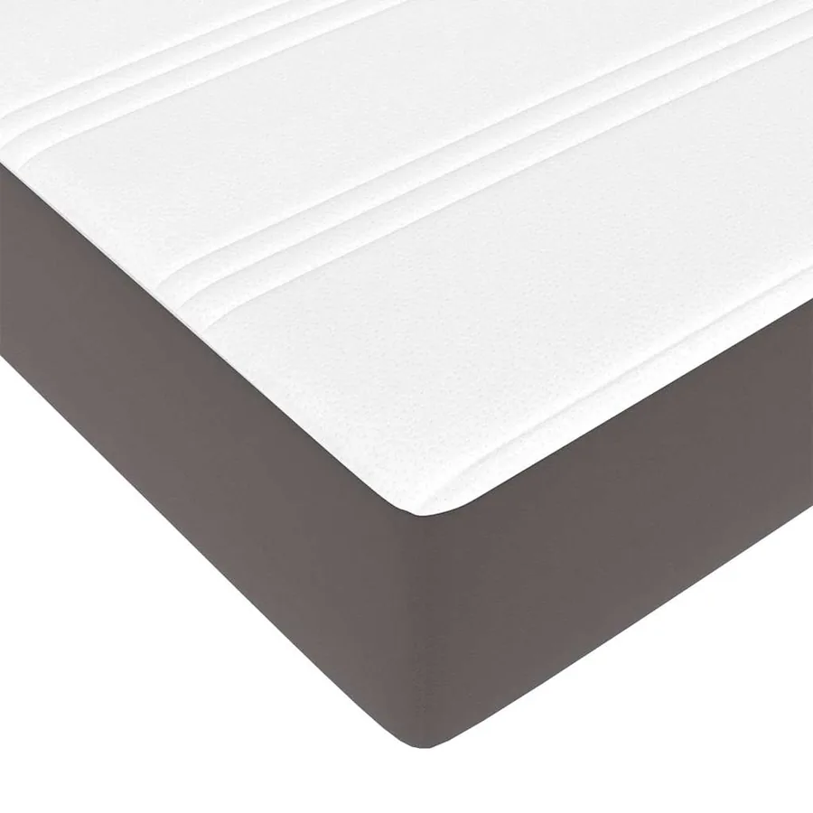 Cadre de lit ottoman avec matelas gris 120x190 cm similicuir - 13
