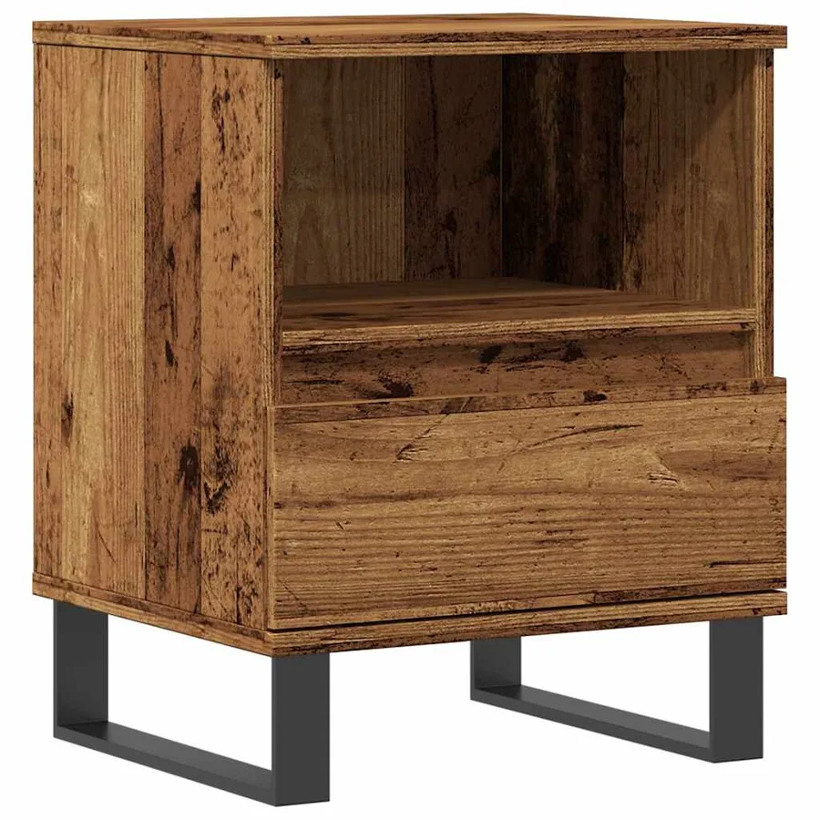Table de chevet vieux bois 40x35x50 cm bois d’ingénierie - 2
