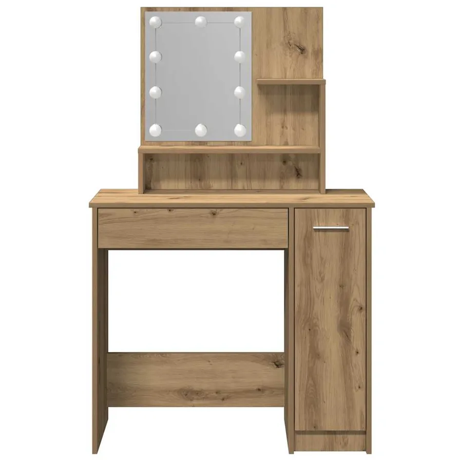 Coiffeuse avec LED chêne artisanal 86,5x35x136 cm - 6