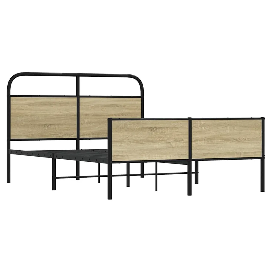 Cadre de lit sans matelas 120x190 cm cm chêne sonoma - 3