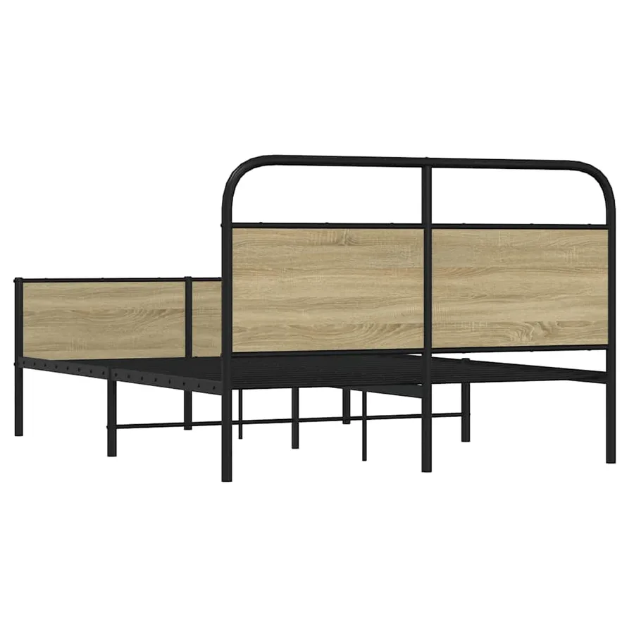 Cadre de lit sans matelas 120x190 cm cm chêne sonoma - 7