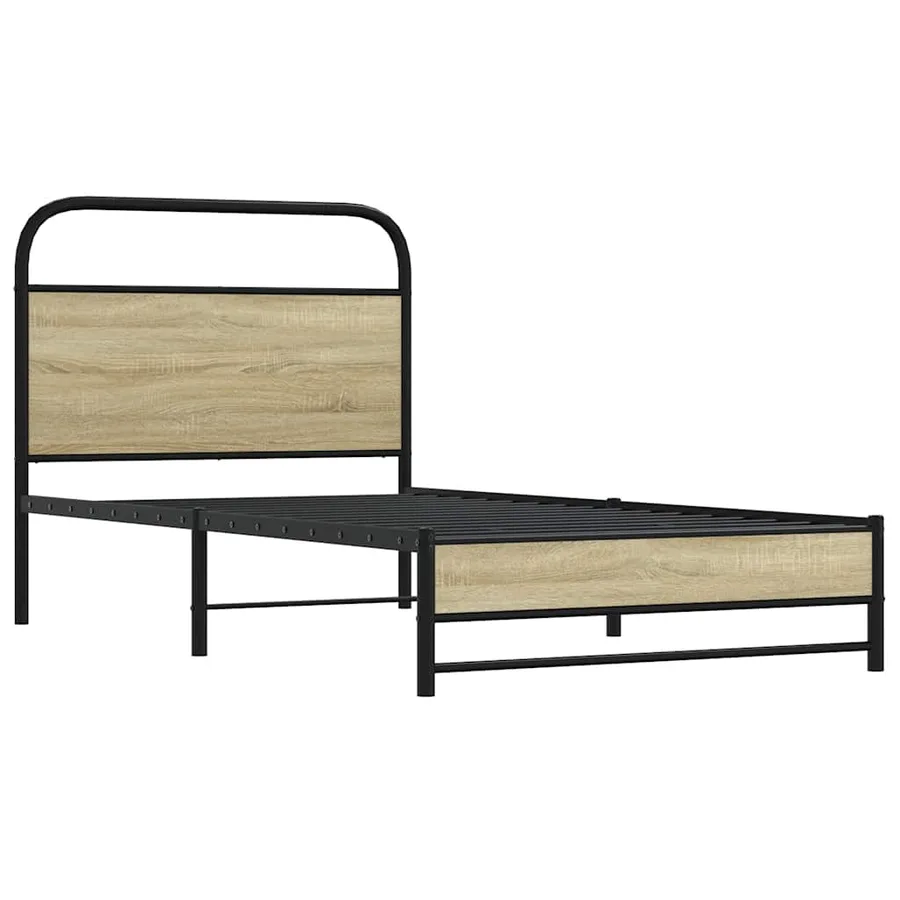Cadre de lit sans matelas 100x190 cm chêne sonoma - 3
