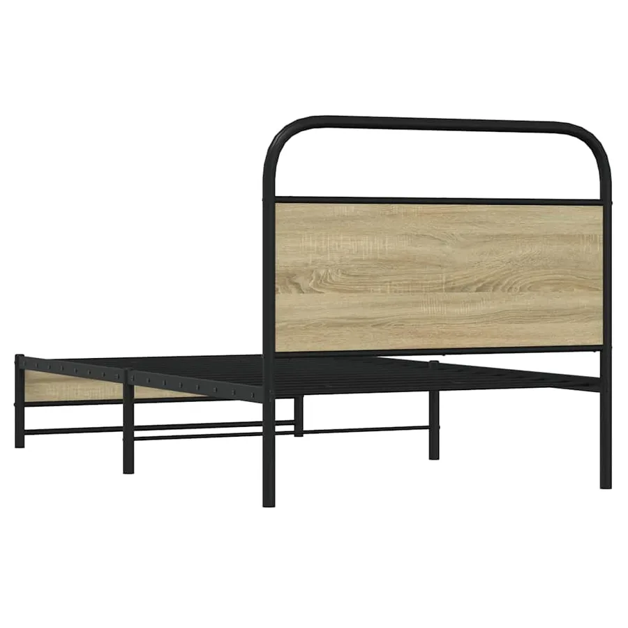 Cadre de lit sans matelas 100x190 cm chêne sonoma - 7