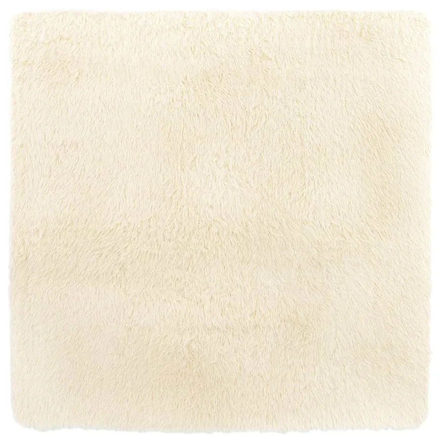 Tapis shaggy à poils longs NAVARRA crème 160x160 cm polyester - 2