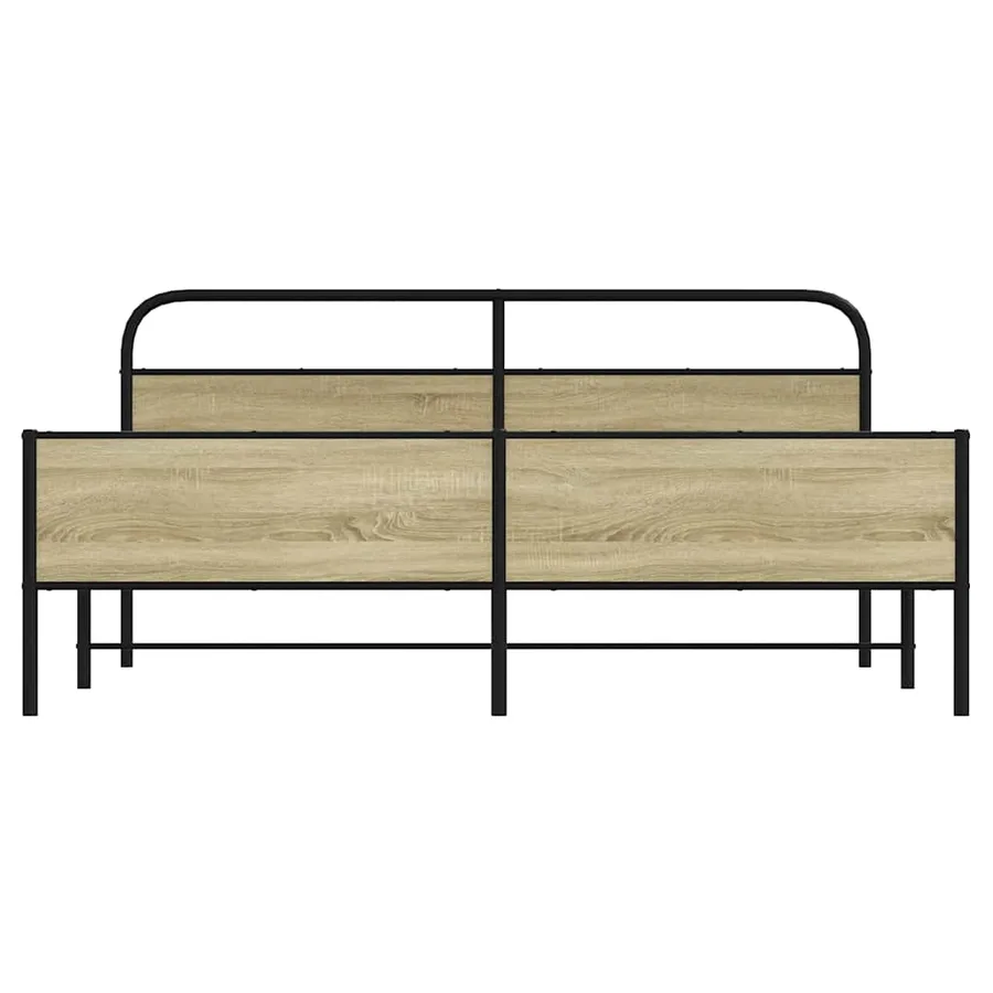 Cadre de lit en métal sans matelas chêne sonoma 180x200 cm - 5