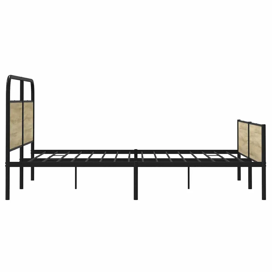Cadre de lit en métal sans matelas chêne sonoma 193x203 cm - 6