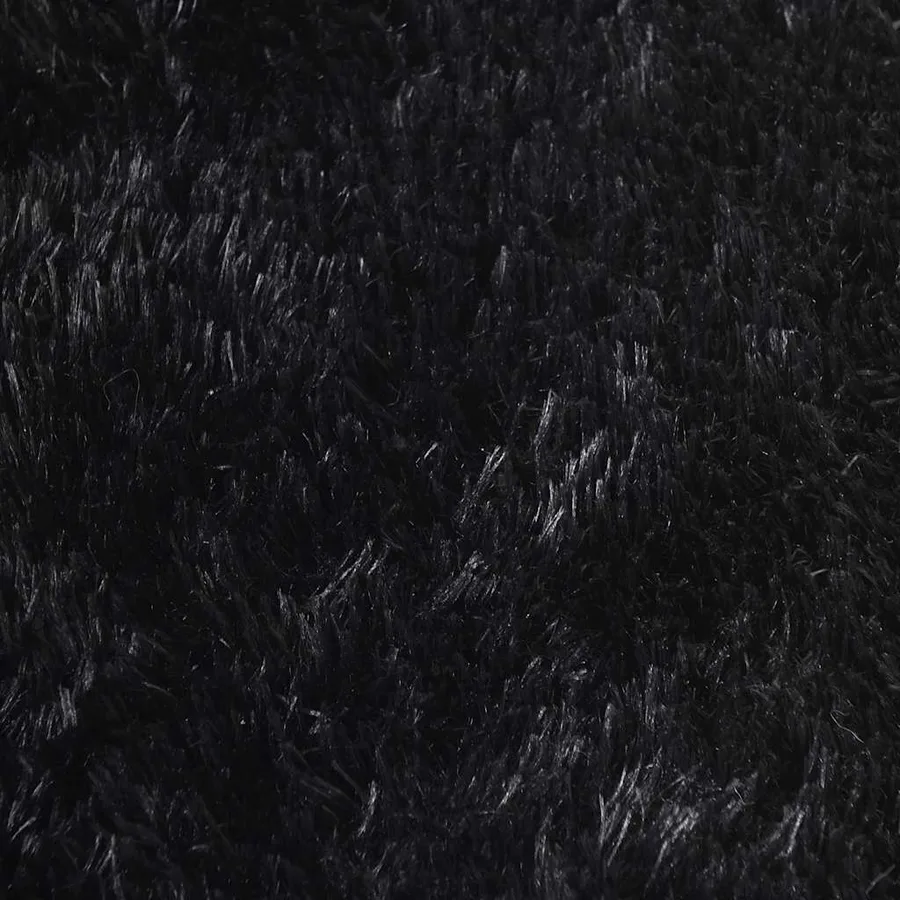 Tapis Shaggy à poils longs NAVARRA noir 60x100 cm polyester - 9