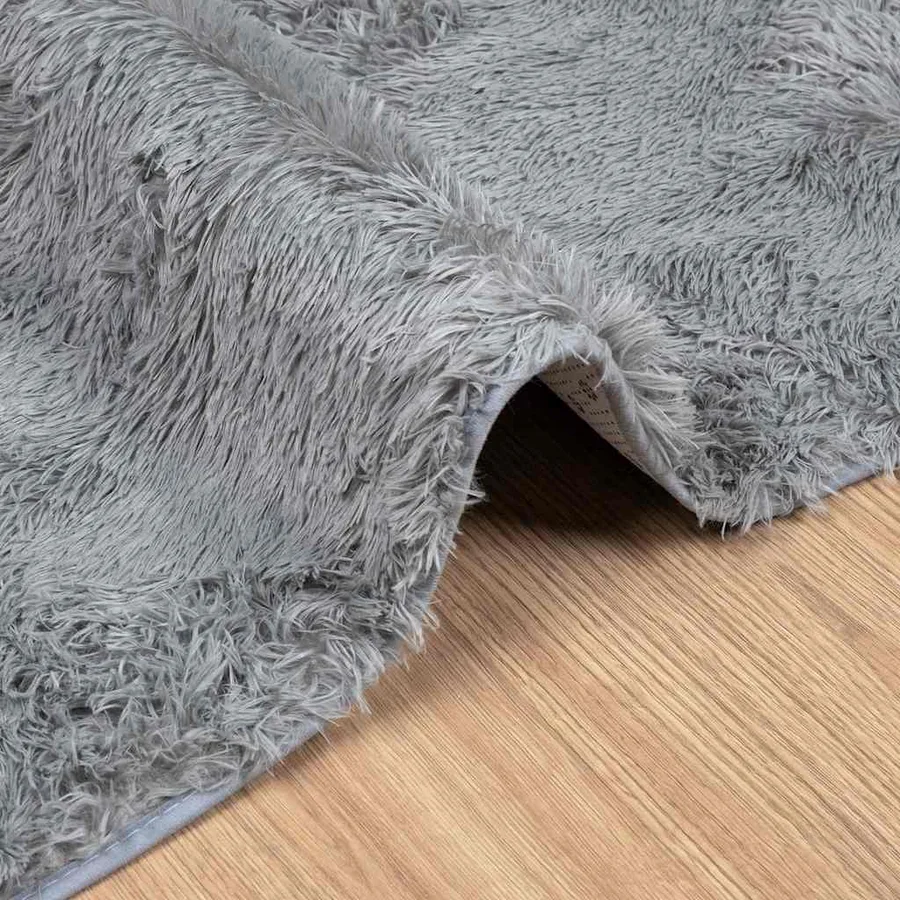 Tapis Shaggy à poils longs NAVARRA gris clair 60x100 cm - 5