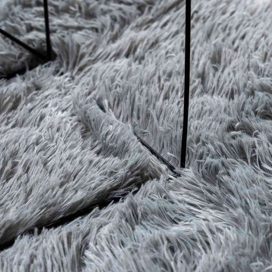Tapis Shaggy à poils longs NAVARRA gris clair 60x100 cm - 7