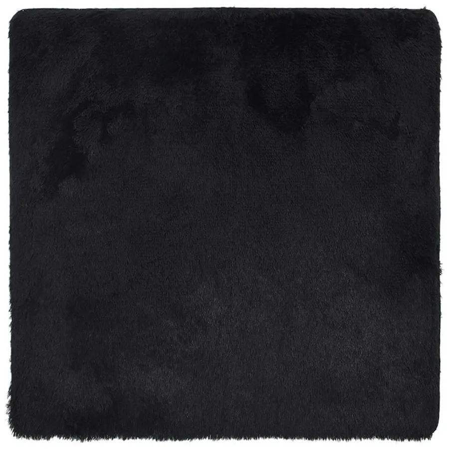 Tapis shaggy à poils longs NAVARRA noir 240x240 cm polyester - 2