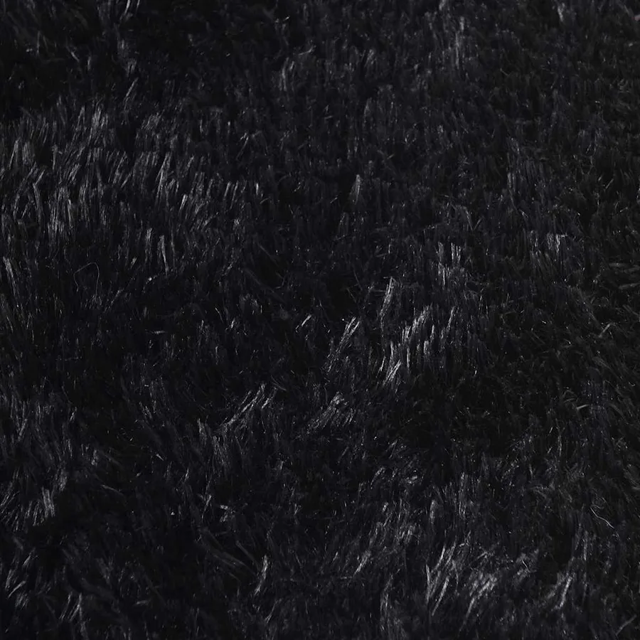Tapis shaggy à poils longs NAVARRA noir 240x240 cm polyester - 9