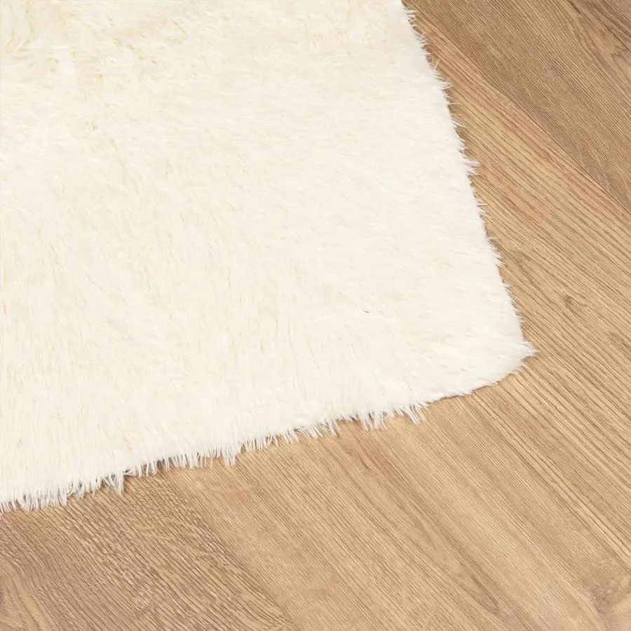 Tapis Shaggy à poils longs NAVARRA crème 130x200 cm polyester - 4