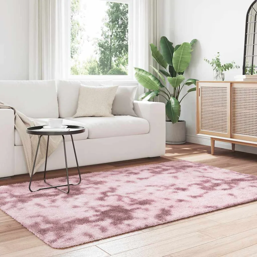 Tapis Shaggy à poils longs NAVARRA rose poudré 130x200 cm - 3
