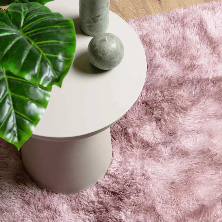 Tapis Shaggy à poils longs NAVARRA rose poudré 130x200 cm - 8