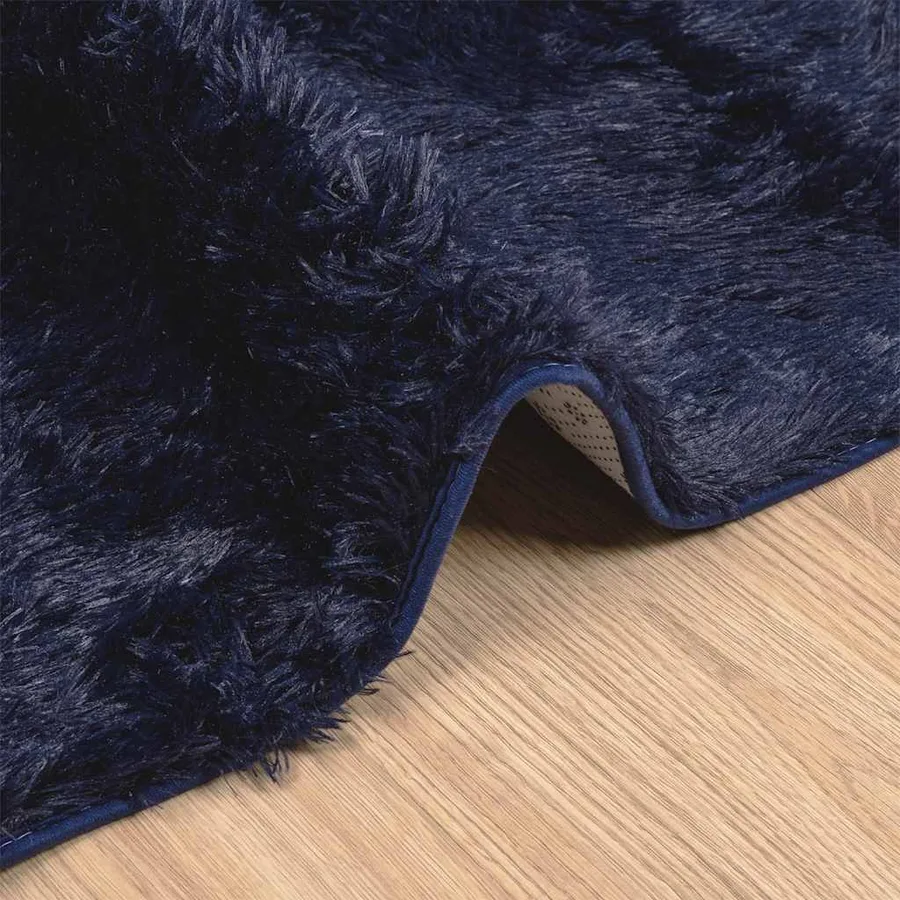 Tapis shaggy à poils longs NAVARRA bleu marine 80x150 cm - 5