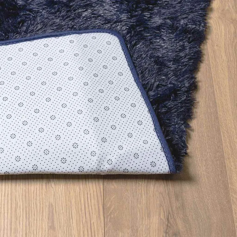 Tapis shaggy à poils longs NAVARRA bleu marine 80x150 cm - 6