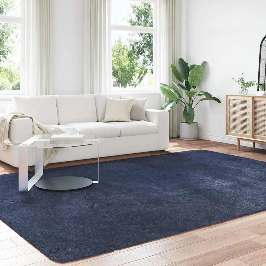 Tapis shaggy à poils longs NAVARRA bleu marine 240x340 cm - 3