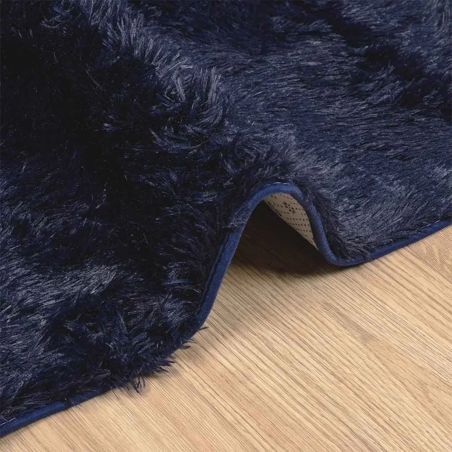 Tapis shaggy à poils longs NAVARRA bleu marine 240x340 cm - 5