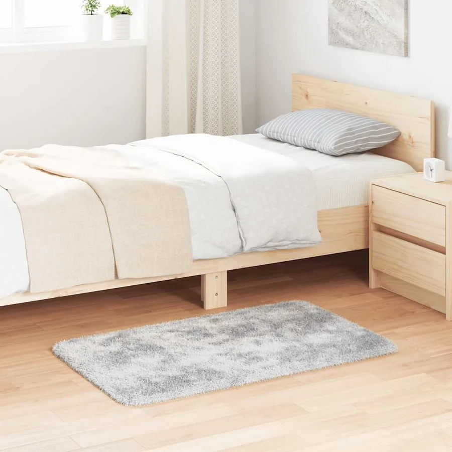 Tapis Shaggy à poils longs NAVARRA gris argenté 60x100 cm