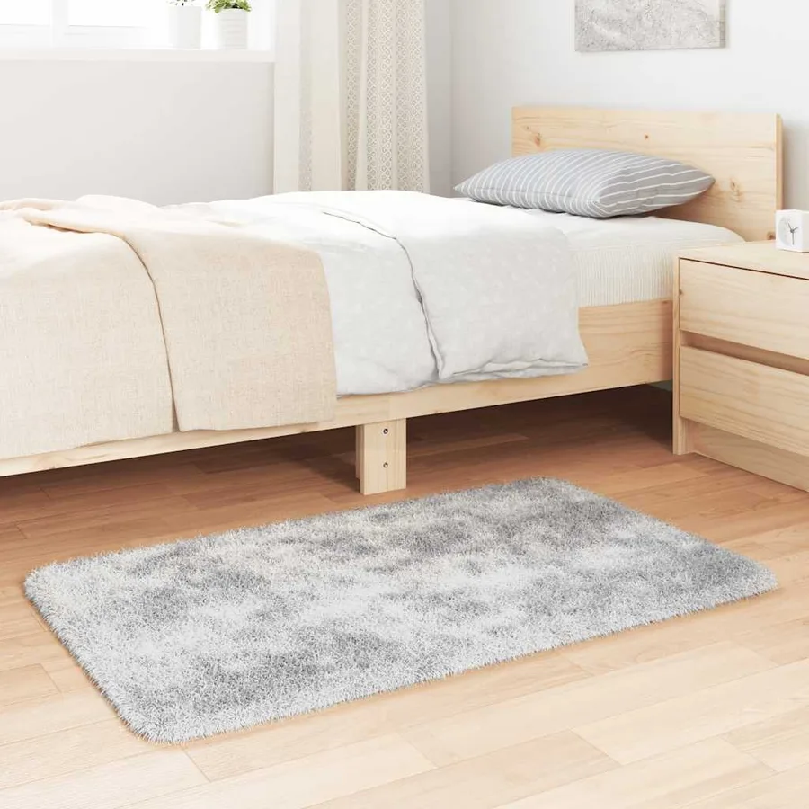 Tapis Shaggy à poils longs NAVARRA gris argenté 60x100 cm - 3