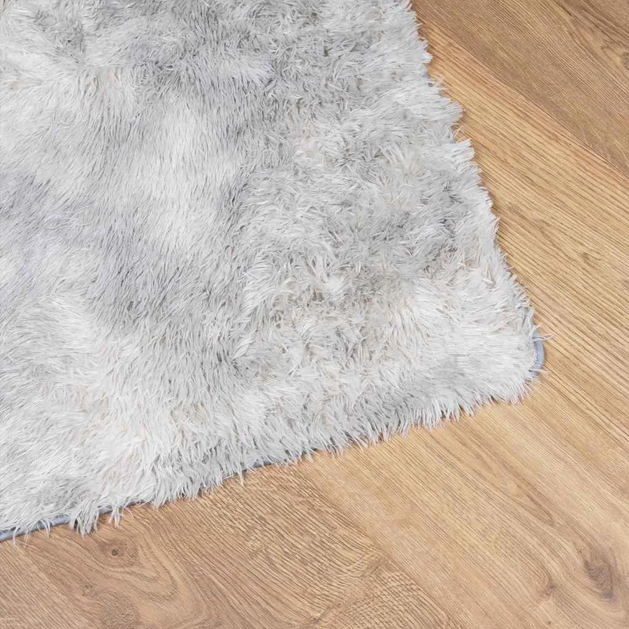 Tapis Shaggy à poils longs NAVARRA gris argenté 60x100 cm - 4
