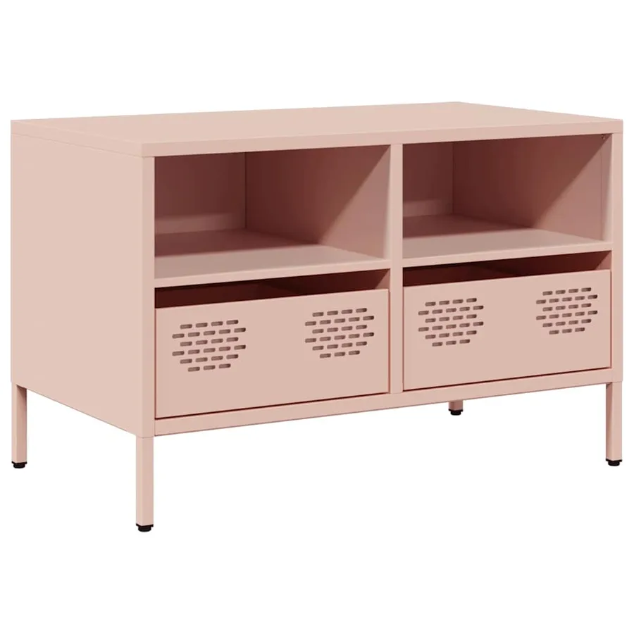 Meuble TV rose 68x39x43,5 cm acier laminé à froid - 2