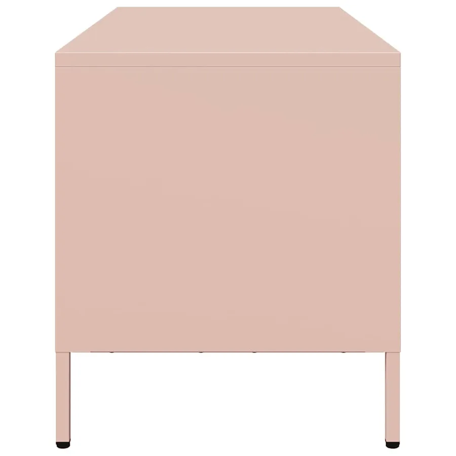 Meuble TV rose 68x39x43,5 cm acier laminé à froid - 6