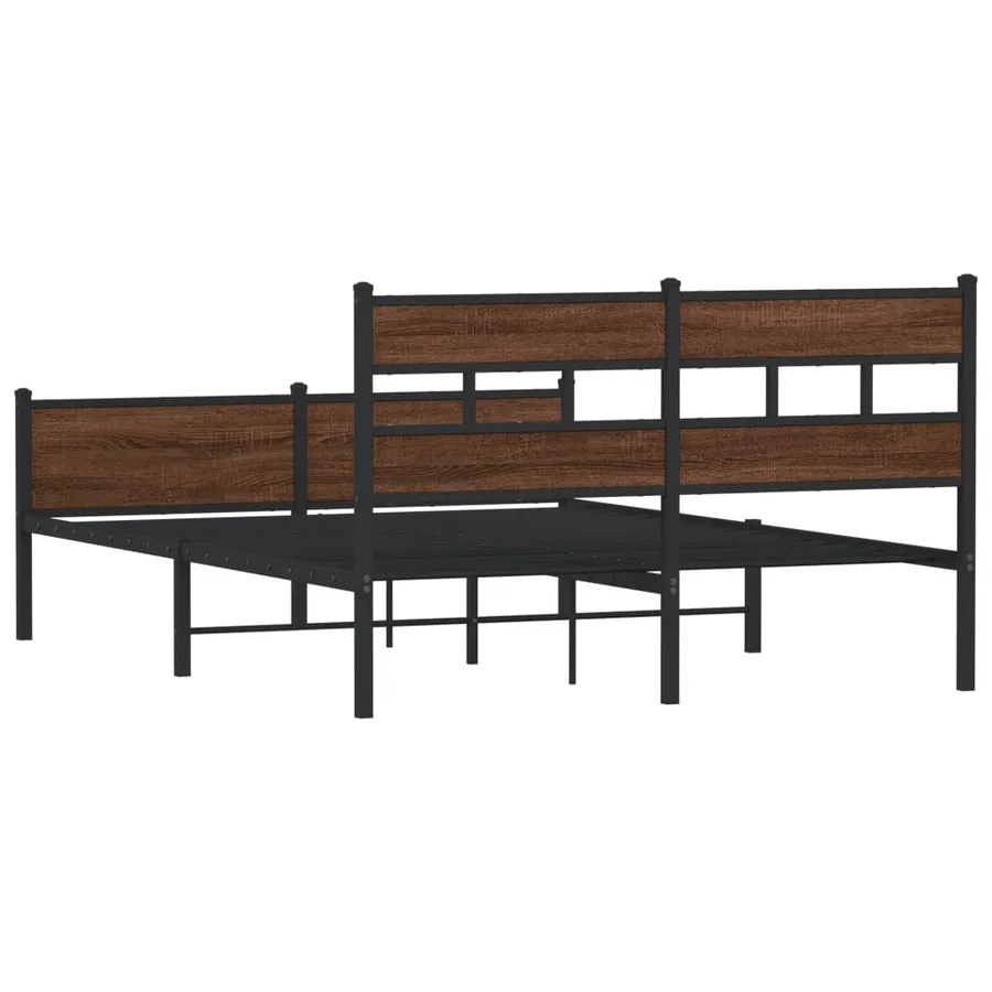 Cadre de lit sans matelas chêne marron 140x200 cm - 6
