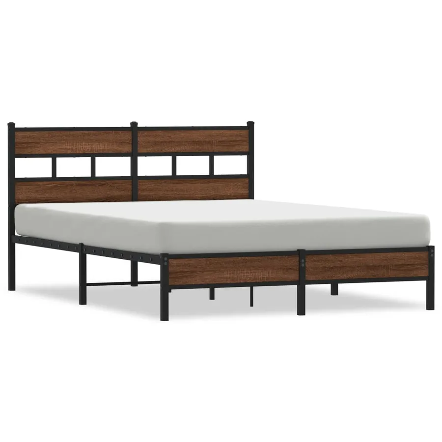 Cadre de lit sans matelas chêne marron 137x190 cm - 2