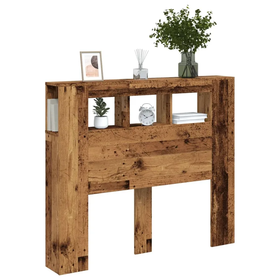 Tête de lit à LED vieux bois 120x18,5x103,5cm bois d'ingénierie - 12
