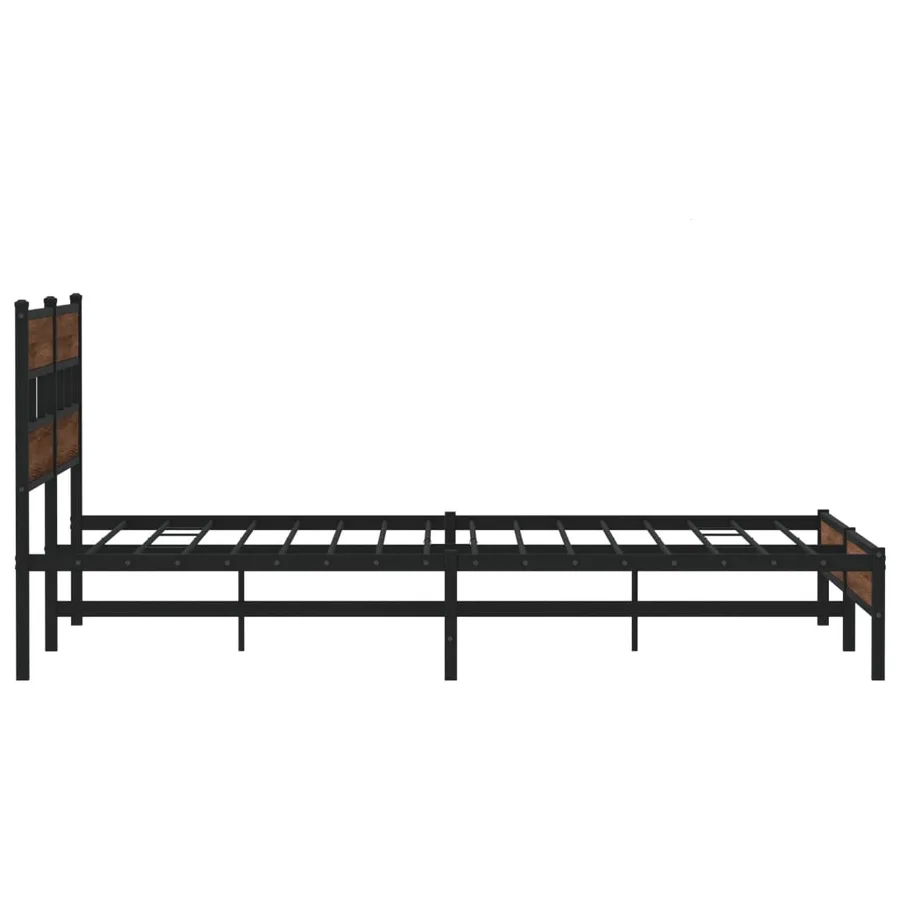 Cadre de lit en métal sans matelas chêne marron 200x200 cm - 5