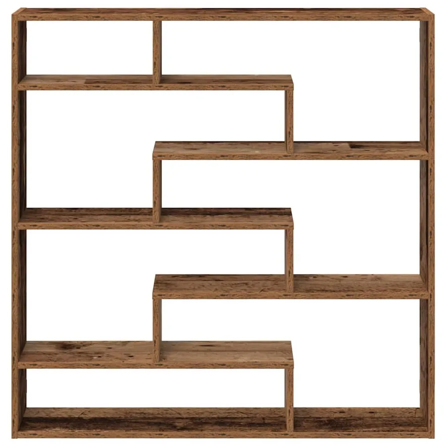 Étagère cube murale 7 compartiments vieux bois bois ingénierie - 4