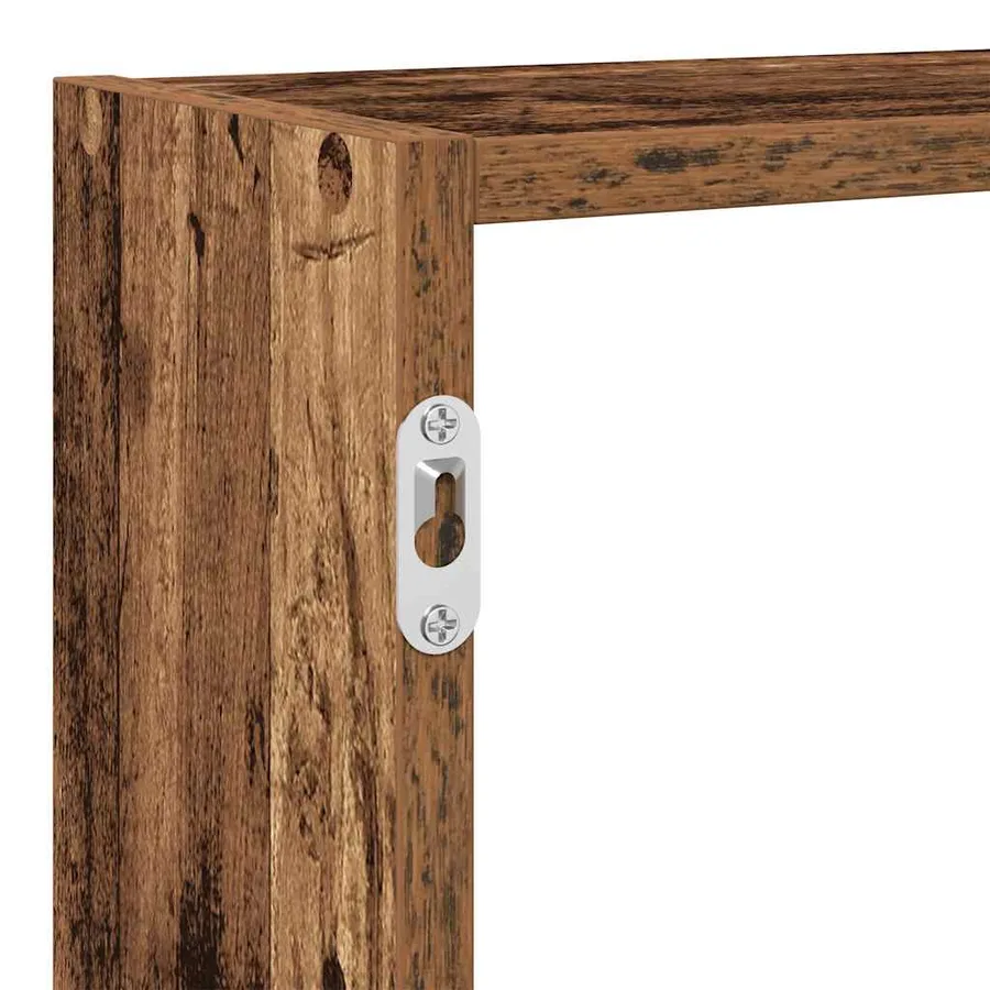 Étagère cube murale 7 compartiments vieux bois bois ingénierie - 8