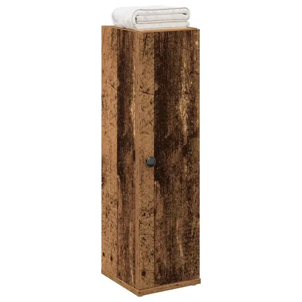 Meuble de salle de bain avec porte-rouleau vieux bois