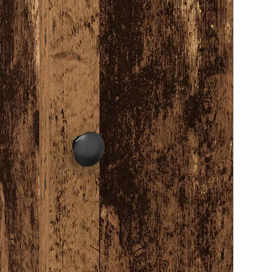 Meuble de salle de bain avec porte-rouleau vieux bois - 9