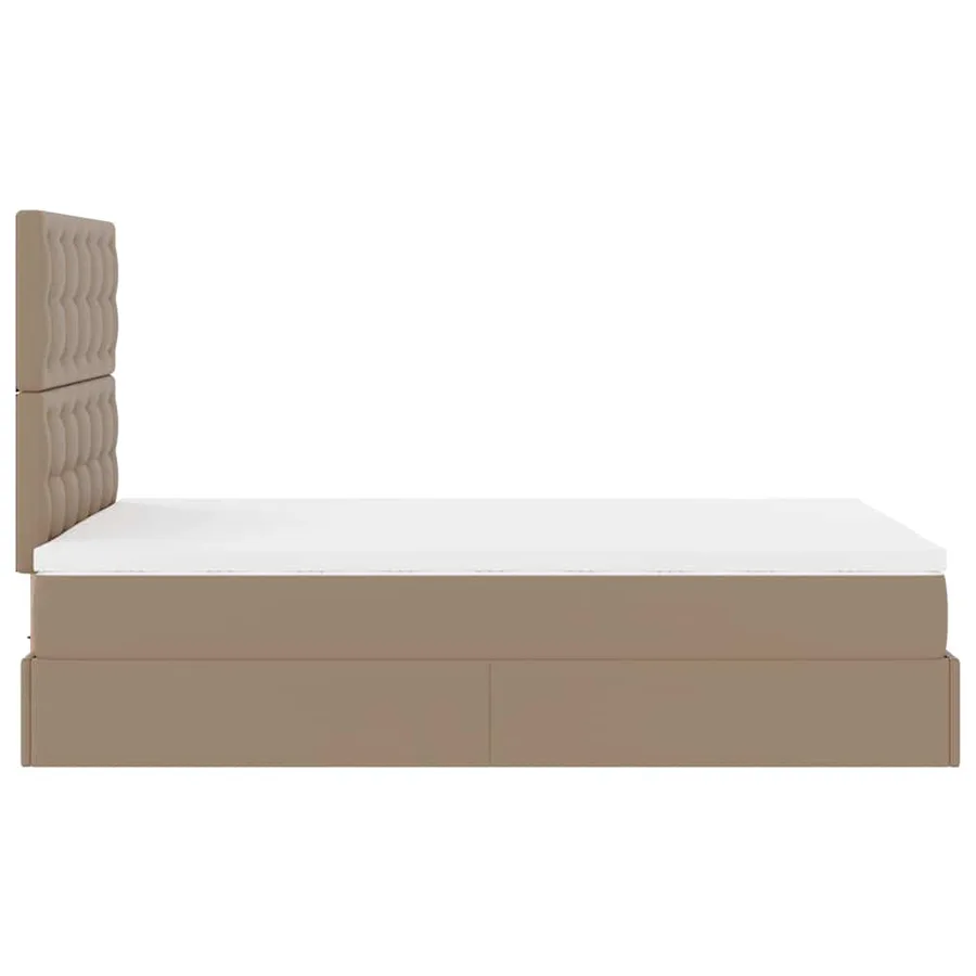 Cadre de lit ottoman et matelas cappuccino 120x190cm similicuir - 11
