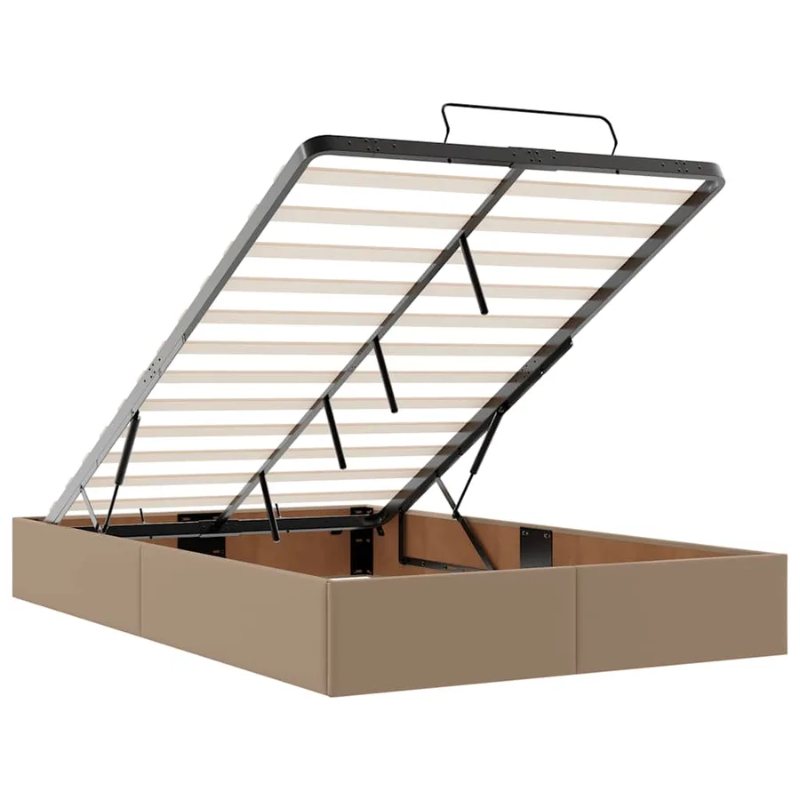 Cadre de lit ottoman et matelas cappuccino 120x190cm similicuir - 13
