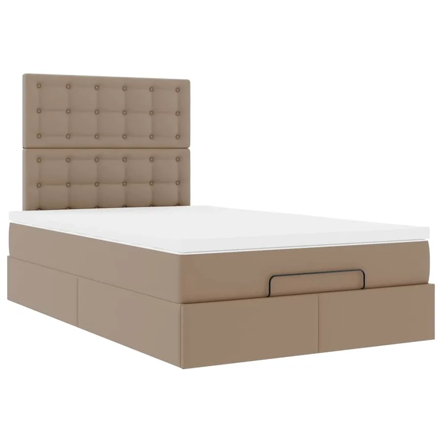 Cadre de lit ottoman et matelas cappuccino 120x190cm similicuir - 7