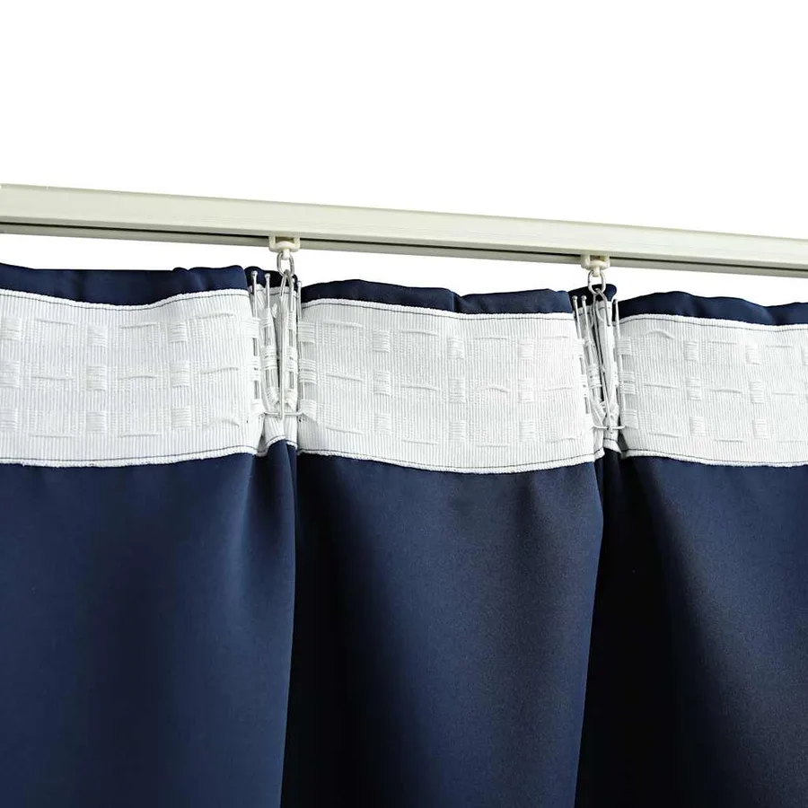 Rideaux occultants avec crochets 2 pcs Bleu 140x245 cm - 4