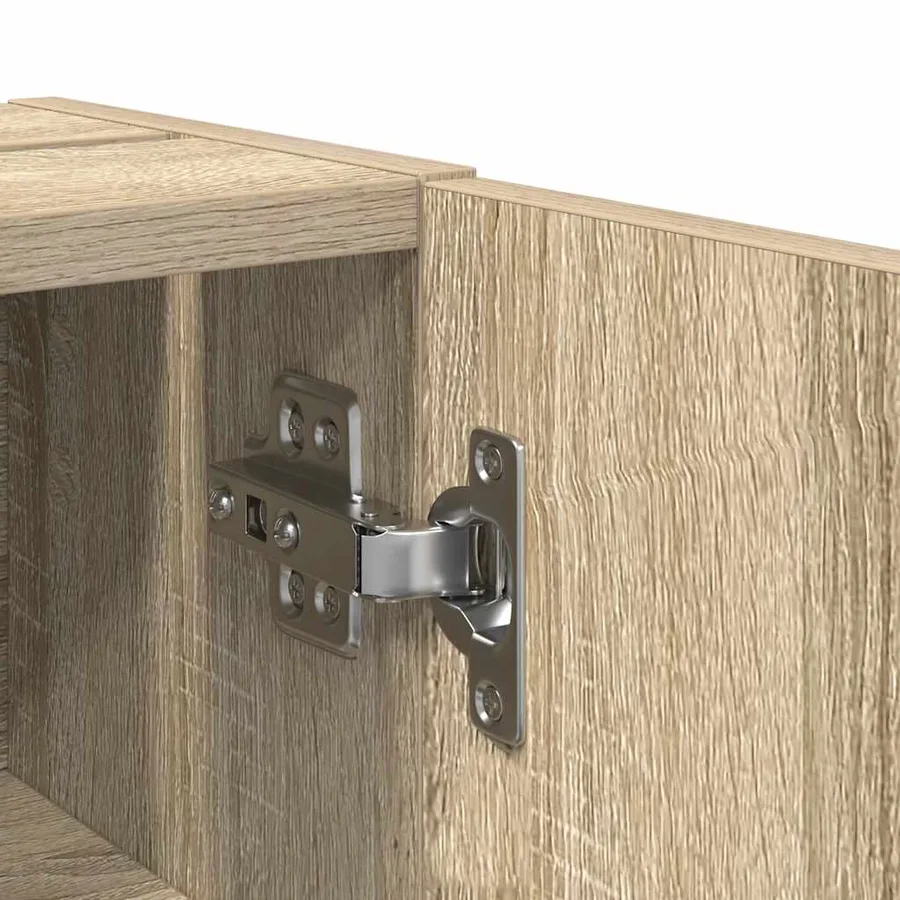 Meuble de salle de bain avec porte-rouleau chêne sonoma - 10