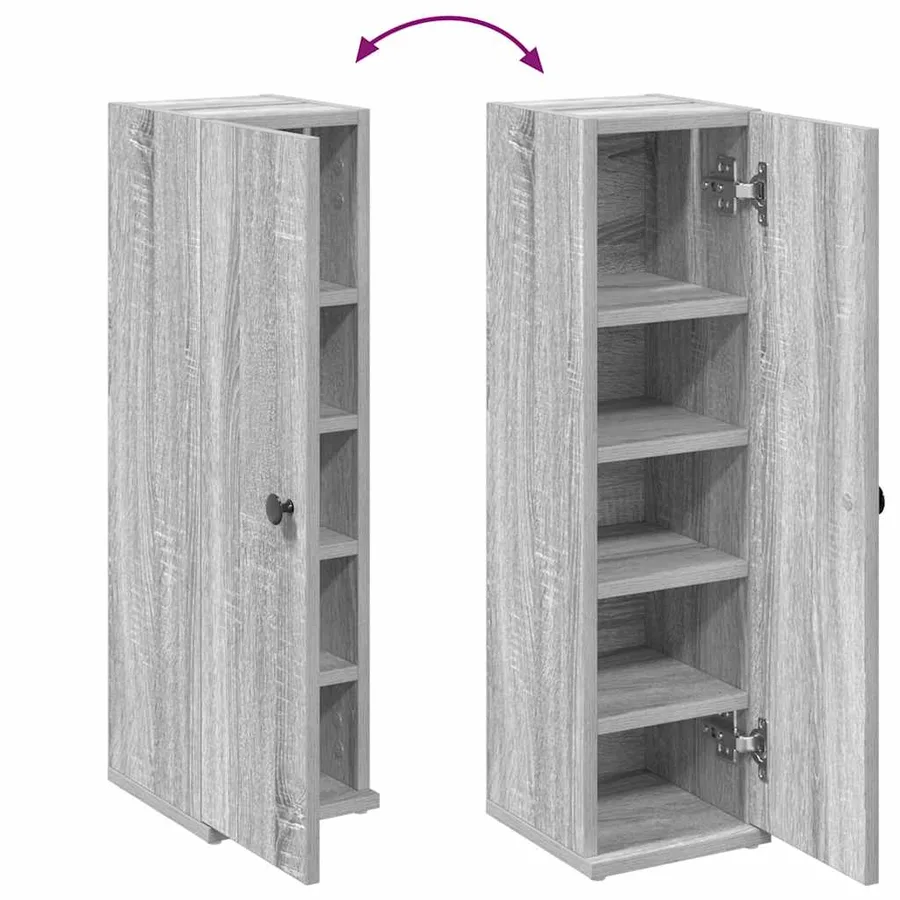 Meuble de salle de bain avec porte-rouleau sonoma gris - 8